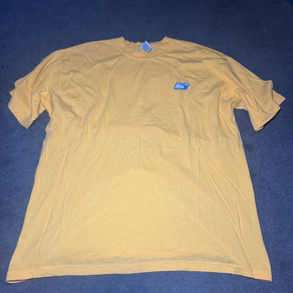 Vintage Old Navy Wave Logo T-Shirt Yellow Mens Large Surf Graphic Tee 90s